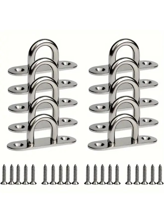 Stainless Steel M5 Heavy Duty Screw Eye Plate With Ring Pack Of 5 - Image 1