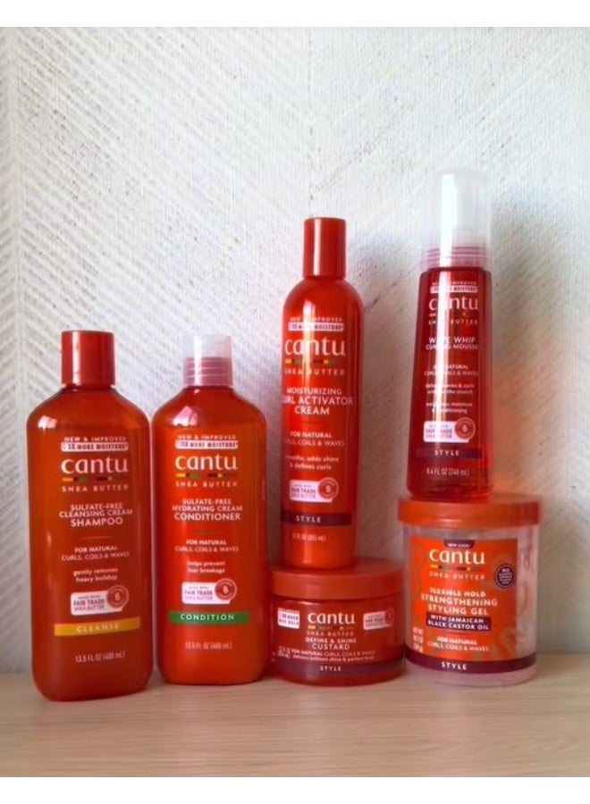 CANTO Moisturizing Curl Activator Cream + Shea Butter Cleansing Cream Shampoo + Shea Butter Hydrating Cream Conditioner + Wave Whip Curling Mousse + Naturals Define And Shine Custard + Maximum Hold Styling Gel - Image 2