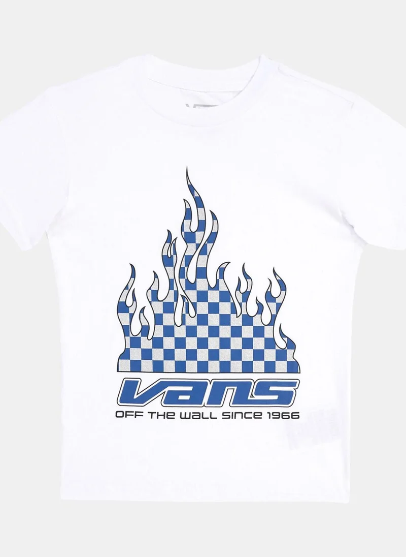 VANS Kids' Reflective Checkerboard Flame T-Shirt
