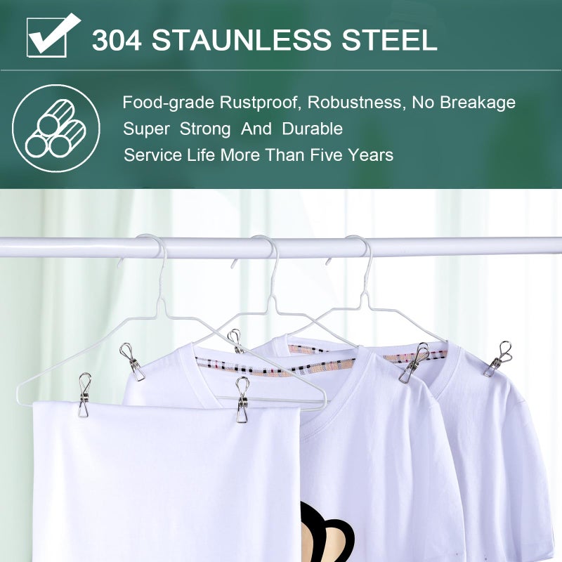 PHYDELU (50PCS) Stainless Steel Laundry Clothes Pins Heavy Duty Outdoor, Clothespins for Hanging Clothes, Metal Clips, Metal Snack Bag Chip Clips for Food Packages, Mini Clothes pins - Image 4