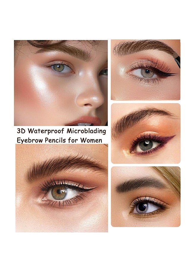 Mking Pretty - Liquid Eyebrow Pen-Upgrade Waterproof Brow Pencil with Micro-Fork Tip,3D Magic Eyebrow Pencil 4-Head Split Waterproof Long-lasting Eyebrow Pencil (#02 Brown) - Image 1