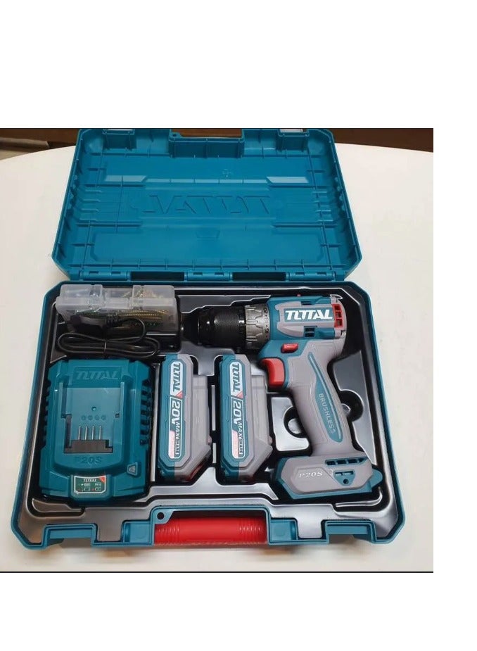 Total Lithium-Ion Compact Brushless Cordless Drill 20V ,2 Battery 2.0Ah 60 Nm TDLI20602 - Image 2