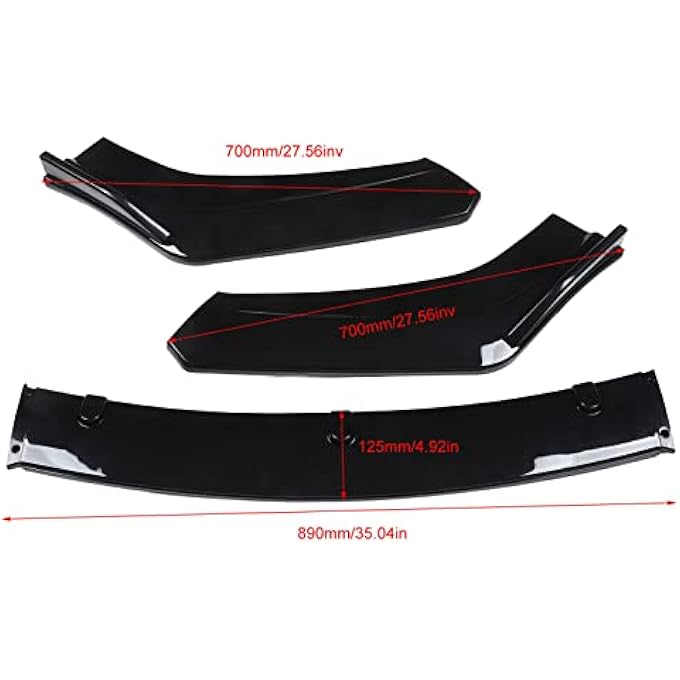 RIZGHWOY Front Bumper Lip Spoiler Gloss Black Abs Material Universal 3PCS Body Kit Splitter Only for Vehicles with a Width of 1800mm - Image 2