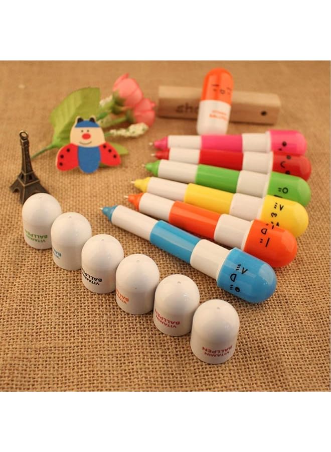 erorex Selling Wonderful 40Pcs Vitamin Pill Ballpoint Pen Cartoon Retractable Ball Pen Smiling Face Ball Pen For Kids Random Color - Image 5