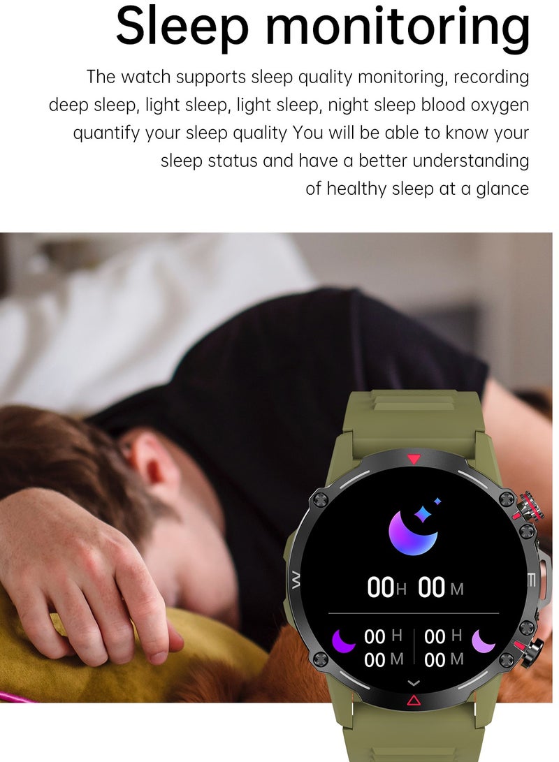 Smart Watch 410mAh AMOLED Smart Watches for Men Smartwatches Bluetooth Make/Answer Calls Fitness Modes and Sleep Modes Multi-app Message Reminder Monitor Multi Language
