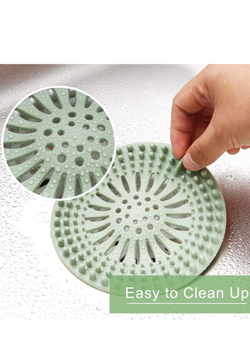 5 Pack Silicone Hair Catcher Stopper, Bathroom Bathtub Drain Covers, Diameter 13cm Shower Floor Sink Strainer for Kitchen Toilet Tub-5 Colors - Image 4
