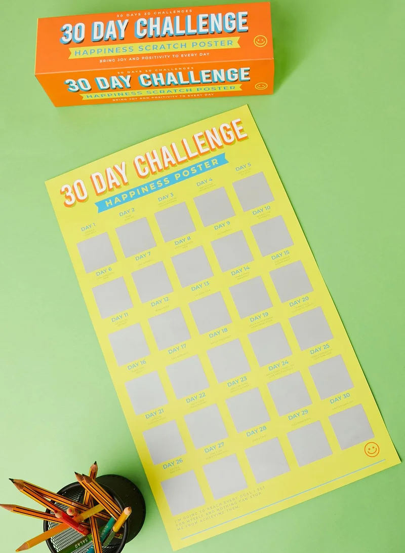 Gift Republic Bucket List - 30 Day Happiness Challenge Poster