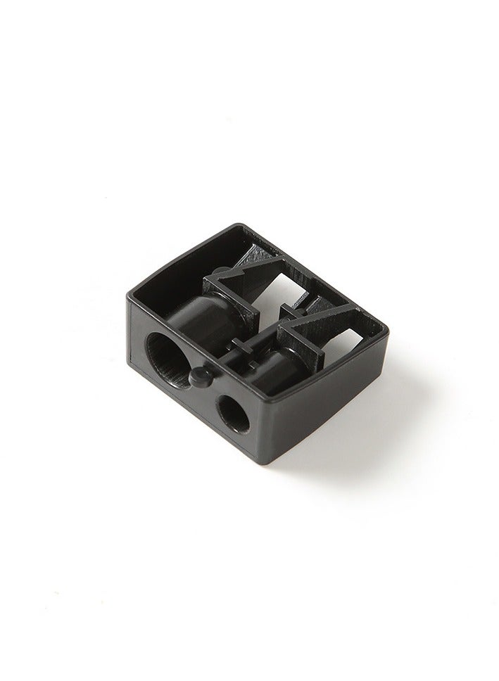 فوميمو مبراة اقلام تحديد العين ومستحضرات التجميل للسفر مع غطاء، مبراة مكياج محمولة مزدوجة لتحديد الشفاه والحواجب واقلام تحديد العين (اسود) - Image 5