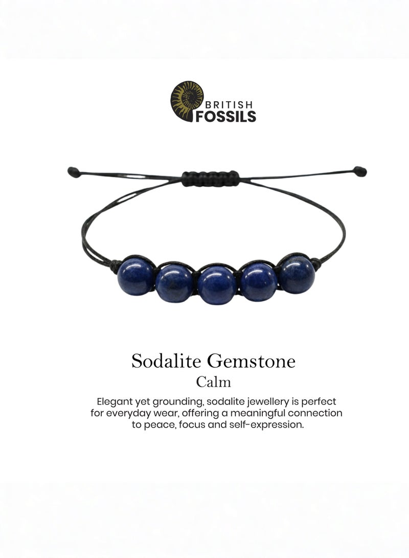 British Fossils Natures Gift Cord Bracelet Sodalite - Image 4