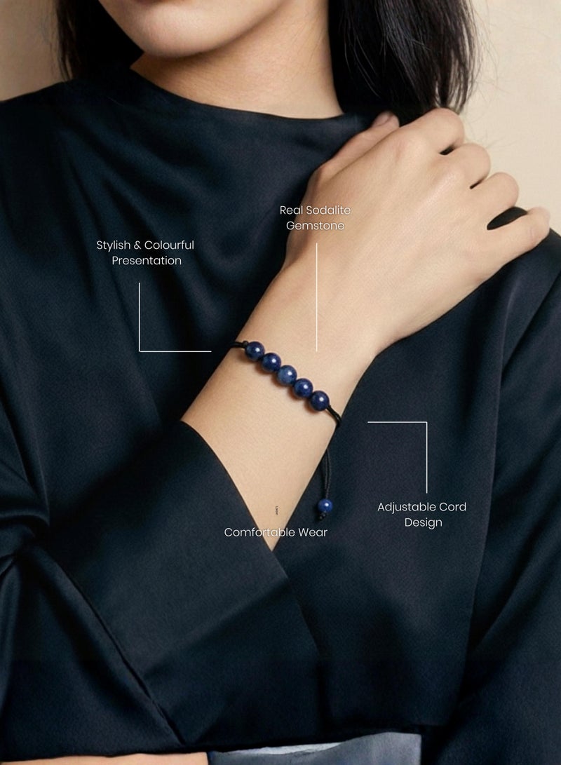 British Fossils Natures Gift Cord Bracelet Sodalite - Image 3