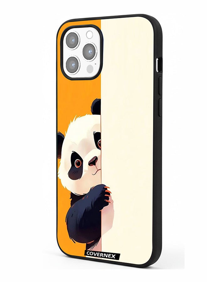 Covernex Apple iPhone 12 Pro Max Protective Case Cover Printed Featuring Cute Peek Behind The Wall Illustration - Image 1