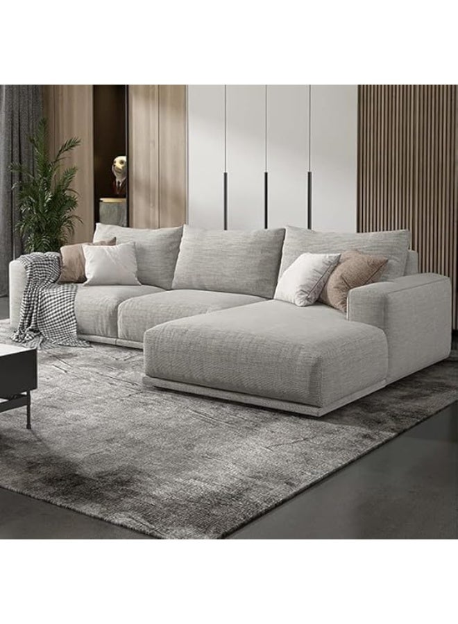 Ripple FURNITURE UAE Homes Fabric Sectional Sofa Set, Cotton Upholstered, with Chaise Lounger for Living Room  - Image 2