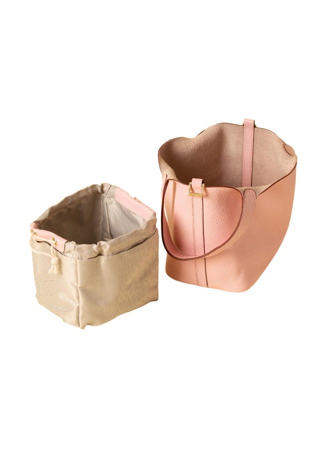 Elegant Modern Pink Leather Handbag with Inner Org - Image 4