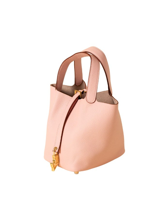 Elegant Modern Pink Leather Handbag with Inner Org - Image 2