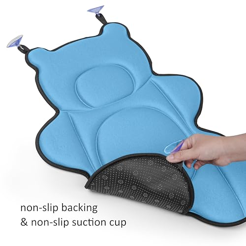 Ihaapsi Infant Baby Bath Cushion,Fits Inside Most Baby Bathtubs, Breathable Soft Baby Bath Support Seat,Baby Bath Pad Bath Pillow for Bathtub,Newborn Bath Mat with 4 Suction Cups (Blue) - Image 3