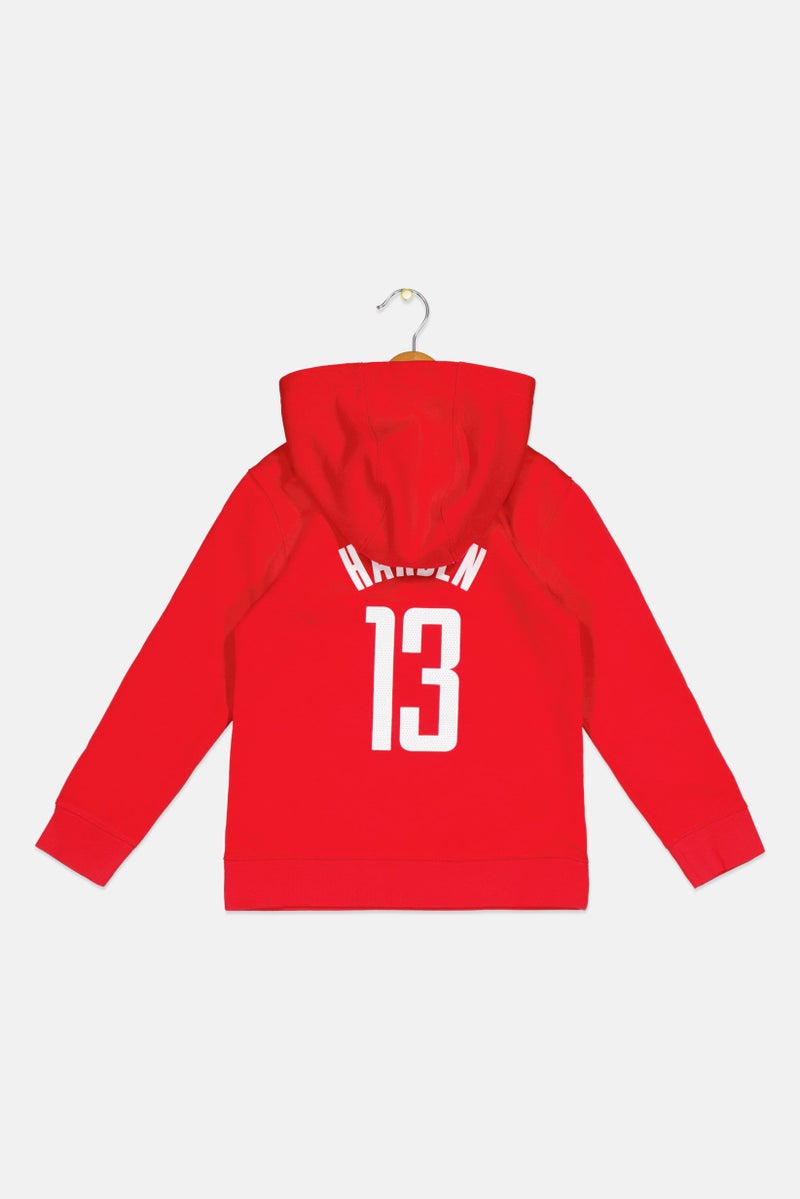 Nike Nike X NBA Kids Boy Graphic Print Long Sleeve Harden Outdoor Hoodie, Red  - Image 2