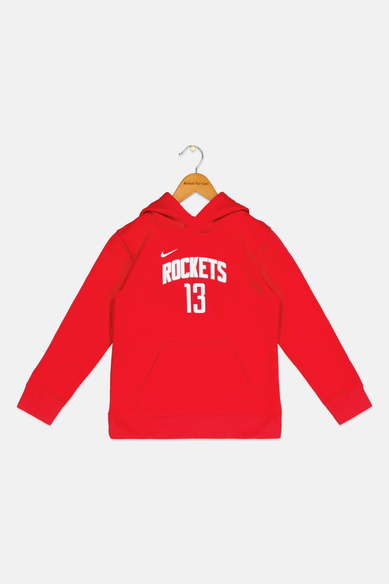 Nike Nike X NBA Kids Boy Graphic Print Long Sleeve Harden Outdoor Hoodie, Red  - Image 1