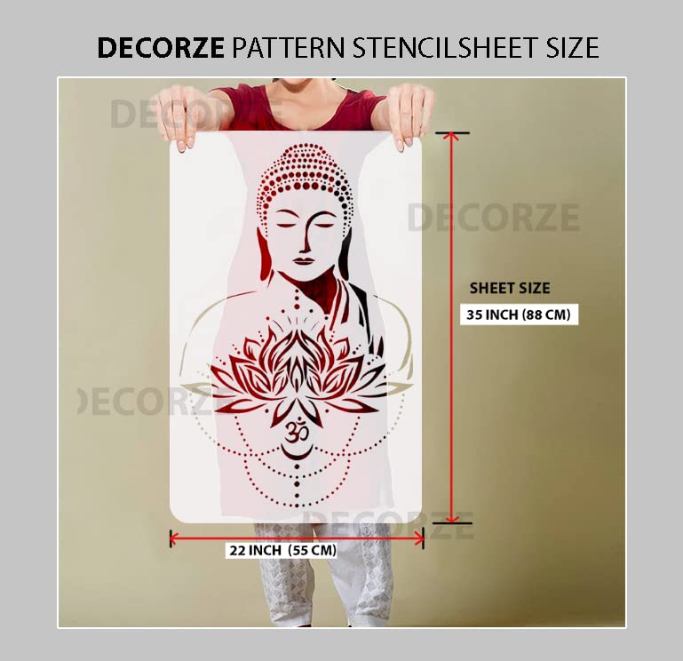 DECORZE Buddha Wall Art, Buddha Stencils, Buddha Art, Budda Stencil for Painting, Buddha Paiting on Wall, Buddha Designs on Walls DBS-0130 - Image 2