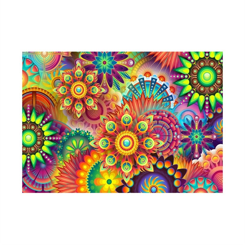 Diamond Painting DIY 5D Colorful Flower Diamond Painting Cube Round Shape Full Drilled Diamond Paintings Kits Arts Craft for Room Wall Decoration - Image 1
