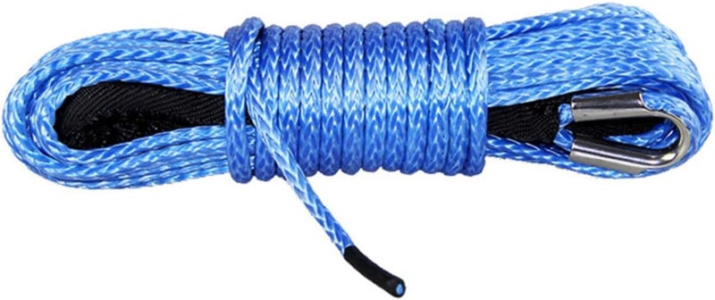 Heavy Duty Nylon Car Trailer Rope Electric Winch Tow Strap for Vehicle Towing, Sturdy Blue Nylon Tow Rope Suitable for Trucks and Suvs - Image 1