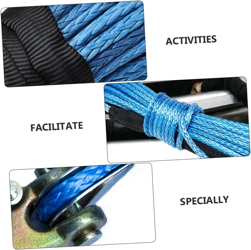 Heavy Duty Nylon Car Trailer Rope Electric Winch Tow Strap for Vehicle Towing, Sturdy Blue Nylon Tow Rope Suitable for Trucks and Suvs - Image 3