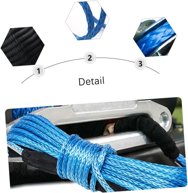 Heavy Duty Nylon Car Trailer Rope Electric Winch Tow Strap for Vehicle Towing, Sturdy Blue Nylon Tow Rope Suitable for Trucks and Suvs - Image 4