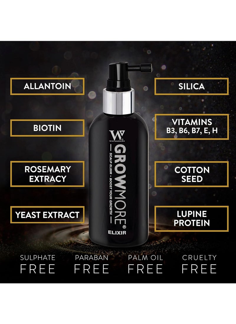 Watermans Grow Me Watermans Best Hair Growth Serum Grow More Elixir® - Hair Growth & Hair Thickening Leave In Topical Scalp Treatment, 100Ml  - Image 4