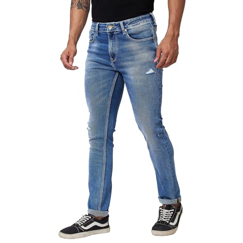 Spykar Men's Rover Regular Fit Mid-Rise Casual Jeans Light Blue - Image 4
