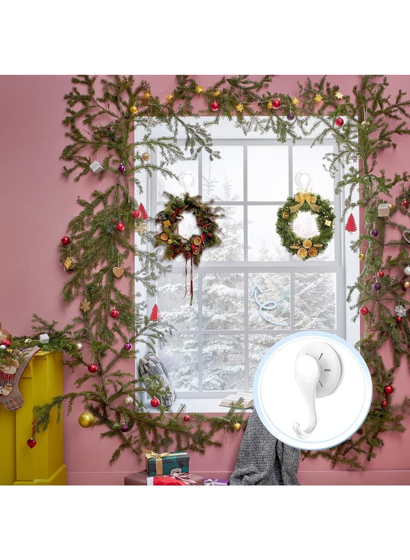 Zikra Suction Cup Hooks, 2 Pcs White Waterproof Shower Suction Hooks, Removable Heavy Duty Vacuum Suction Cup Hooks, Reusable Window Glass Door Suction Cup Hanger Holders for Bathroom, Kitchen, Decor - Image 5