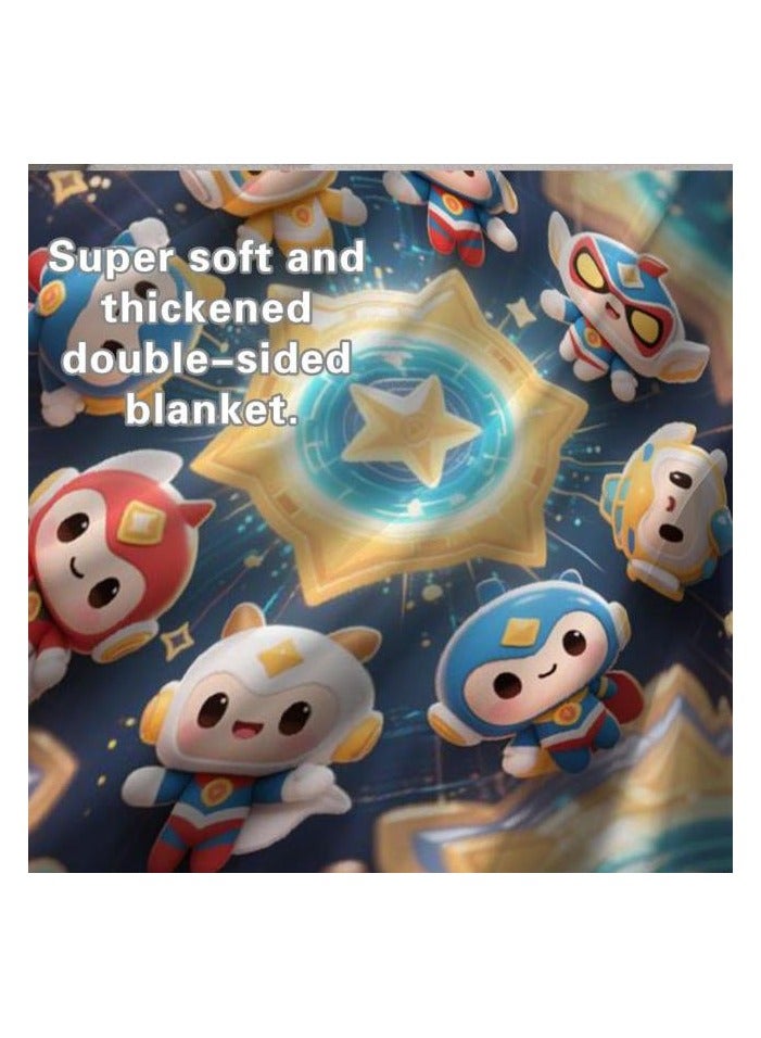 عام بطانية رقيقة من الفانيلا (دافئة ومريحة، ومناسبة للنوم واستخدام الألعاب وإزالة الغبار ومقاومة للرمل) 150 سم * 200 سم - 381 - Image 5