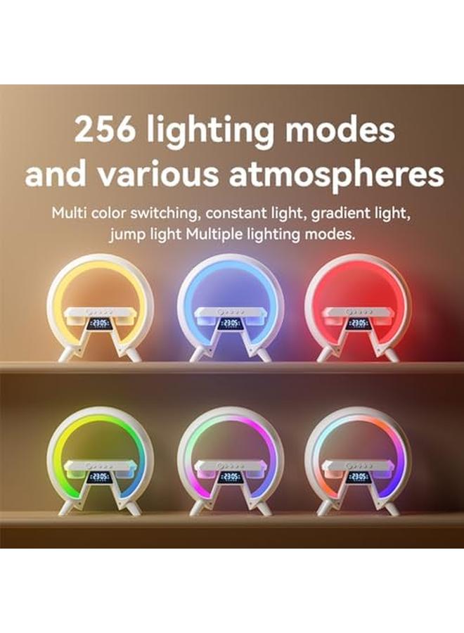 LINJIE Smart Bluetooth Speaker Wireless Phone Charger Led Light Multifunctional Rgb Night Light And Charging Station Smart Sounder Alarm Clock For Bedroom Office Kids Adults - Image 3