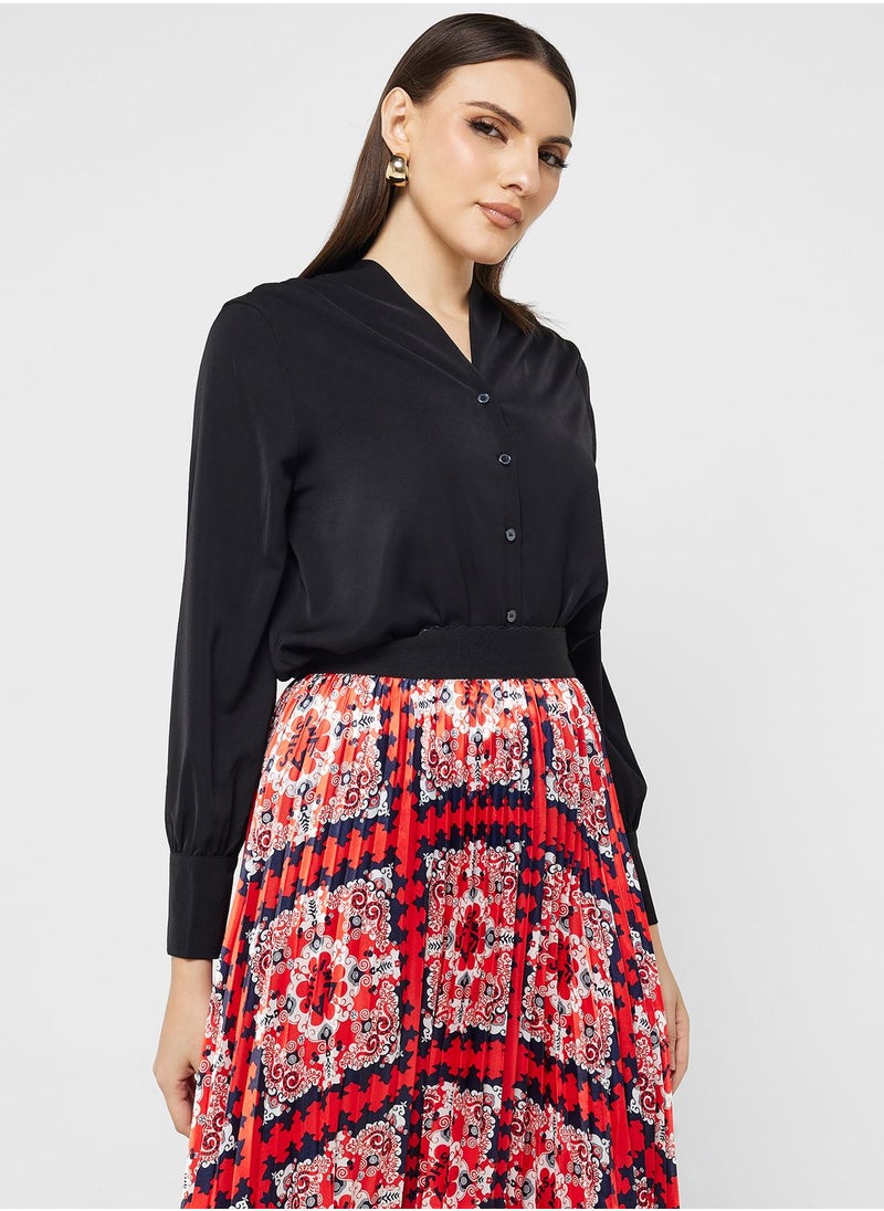 ELLA - Ruched Detail Button Down Top - Image 1