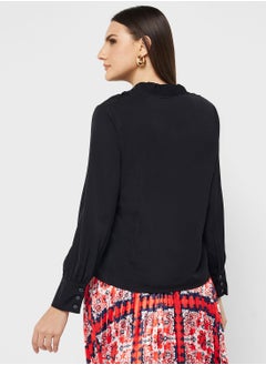 ELLA Ruched Detail Button Down Top  - Image 2