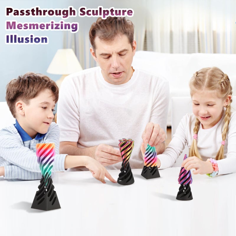 Cucue Pyramid Spiral Cone Toy - Reversible Passthrough Sculpture for Calmness & Relaxation - Impossible 3D Printed Optical Illusion Gadget, Fidget Desk Toy for Kids & Adults - Image 4