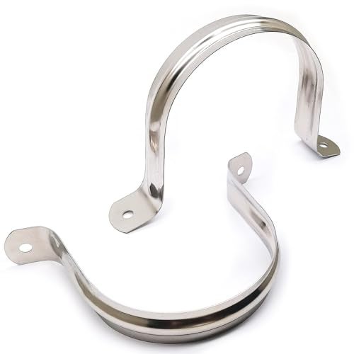 Nge 4inch Rigid Pipe Strap Clamp-Two Hole Strap-U Bracket Tube Clip-Stainless Steel Heavy Duty Pipe Fasten Holder-Secures Conduit，4Pcs（115mm) - Image 1