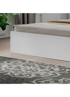 DANUBE HOME Supreme 200x200 Super King Bed – Modern Wooden Bed Frame with Headboard, Spacious Design for Master Bedroom, Durable Build-White  - Image 4