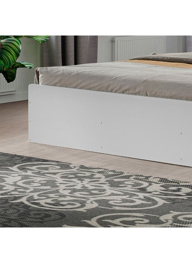 DANUBE HOME Supreme 200x200 Super King Bed – Modern Wooden Bed Frame with Headboard, Spacious Design for Master Bedroom, Durable Build-White  - Image 4