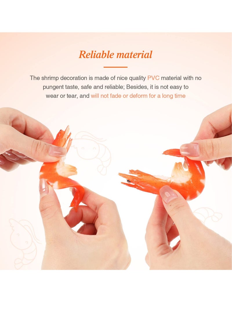 KASTWAVE 10 Pack Artificial Shrimps Model, Red Simulated Fake Shrimps Model, Suitable for Home Kitchen Party Props Decoration - Image 4