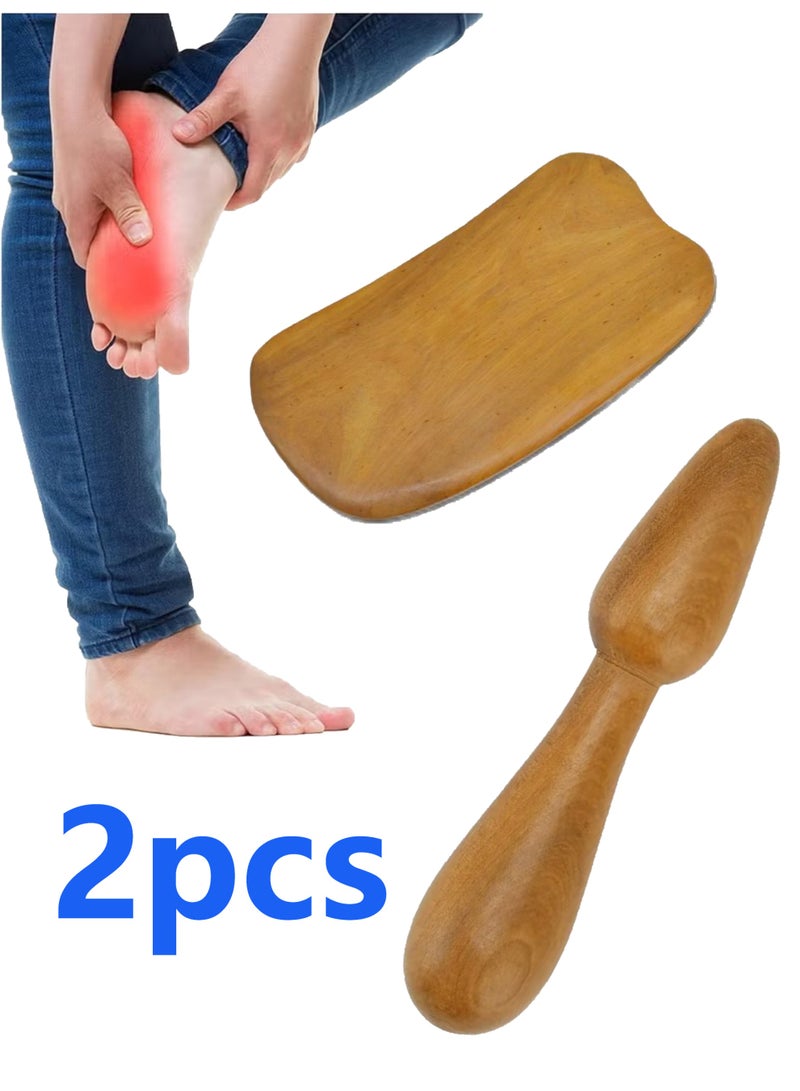 قلمان خشبيان للوخز بالإبر، أداة تدليك الأنسجة العميقة لتخفيف آلام القدم والجسم - Image 1