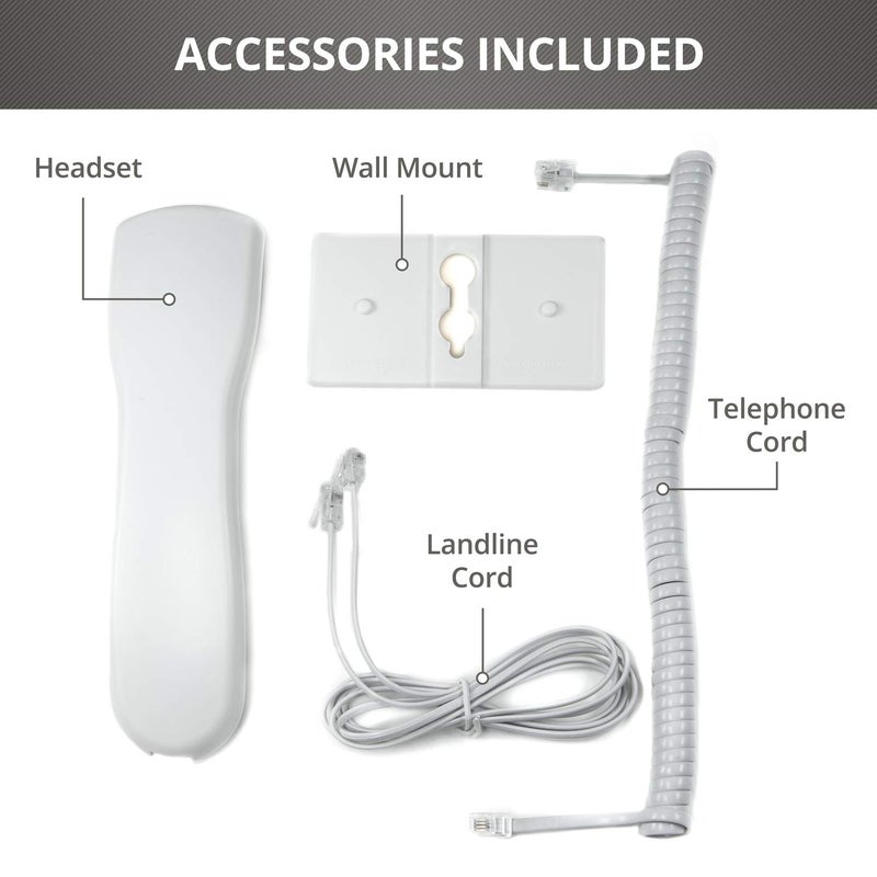 tyler TBBP-4-WH Telephone for Seniors - Large Button Landline Phone for Elderly with Loud Speaker, Speed Dial, Ringer Volume Control, Wall Mount - Easy to See & Press Numbers - Works in Power Outage - Image 5