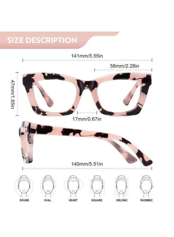 ZEHEXA Reading Glasses for Women Blue Light Blocking Glasses Filter UV Square Readers Glasses for Men and Women 5 Pack 1.0 - Image 4