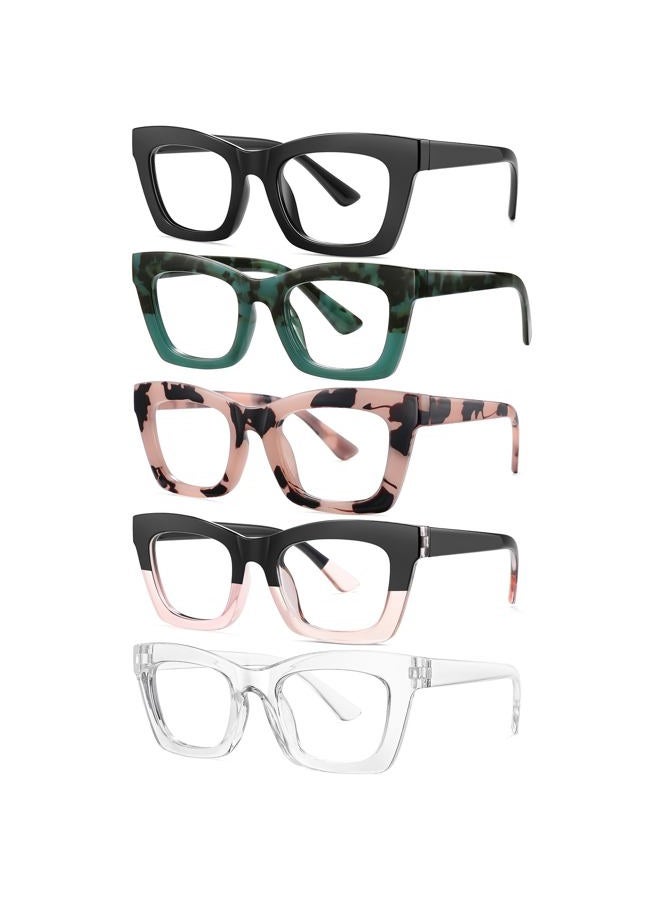 ZEHEXA Reading Glasses for Women Blue Light Blocking Glasses Filter UV Square Readers Glasses for Men and Women 5 Pack 1.0 - Image 1
