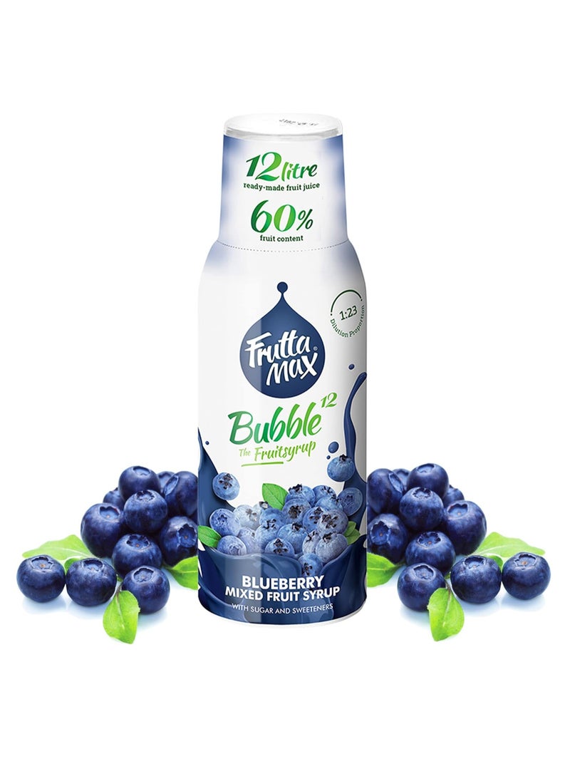 Fruttamax FruttaMax - Fruit Syrup Concentrate | Less Sugar | with 60% Fruit Content | Suitable for soda Machine 500ml (Blueberry)  - Image 1