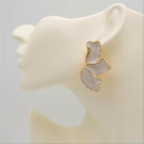 EXPHAIN Irregular Petal Earrings For Women Stainless Steel Unique Statement Flower Dangle Earrings Trendy Jewelry Gift - Image 5