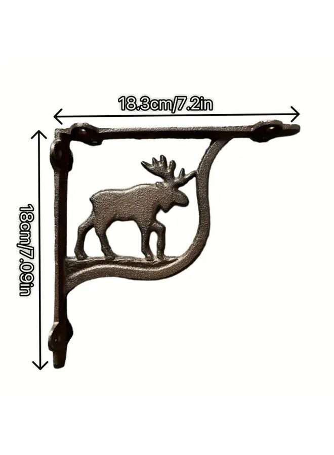 Cast Iron Deer Shaped Shelf Bracket 7.2x7.09 Inch Wall Mounted Floating Shelf Support - Image 4