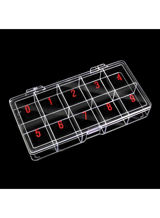 بيوتيكوم الولايات المتحدة الأمريكية صغيرة فارغة 10 الفضاء مسمار الفن تلميح تخزين صندوق منظم لون واضح للأظافر كاذبة نصائح الفيتامينات اكسسوارات 10 أقسام - Image 1