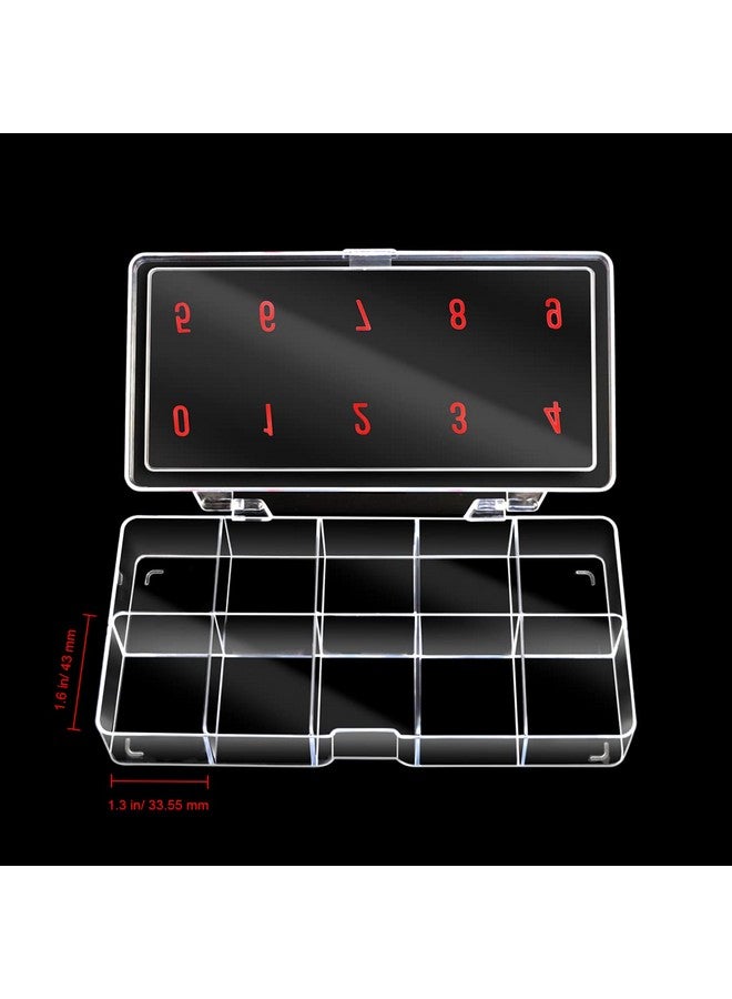 بيوتيكوم الولايات المتحدة الأمريكية صغيرة فارغة 10 الفضاء مسمار الفن تلميح تخزين صندوق منظم لون واضح للأظافر كاذبة نصائح الفيتامينات اكسسوارات 10 أقسام - Image 3