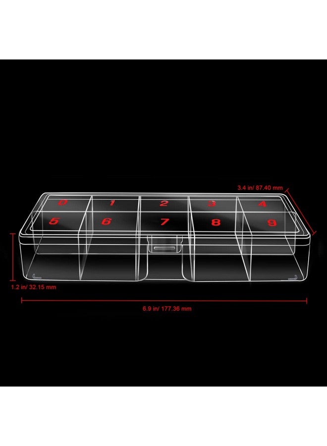 بيوتيكوم الولايات المتحدة الأمريكية صغيرة فارغة 10 الفضاء مسمار الفن تلميح تخزين صندوق منظم لون واضح للأظافر كاذبة نصائح الفيتامينات اكسسوارات 10 أقسام - Image 4