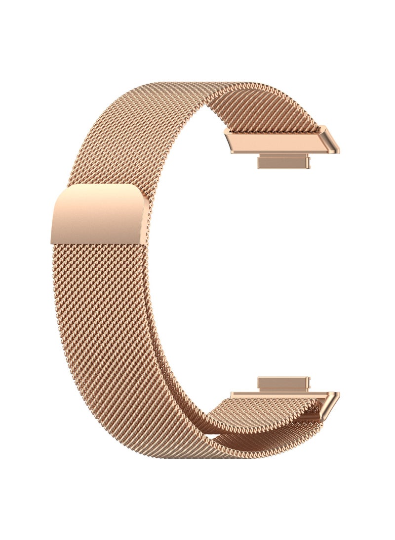 أحزمة متوافقة مع هواوي فيت 2 سوار ساعة مغناطيسي ستانلس ستيل للرجال والنساء روز الذهب - Image 3