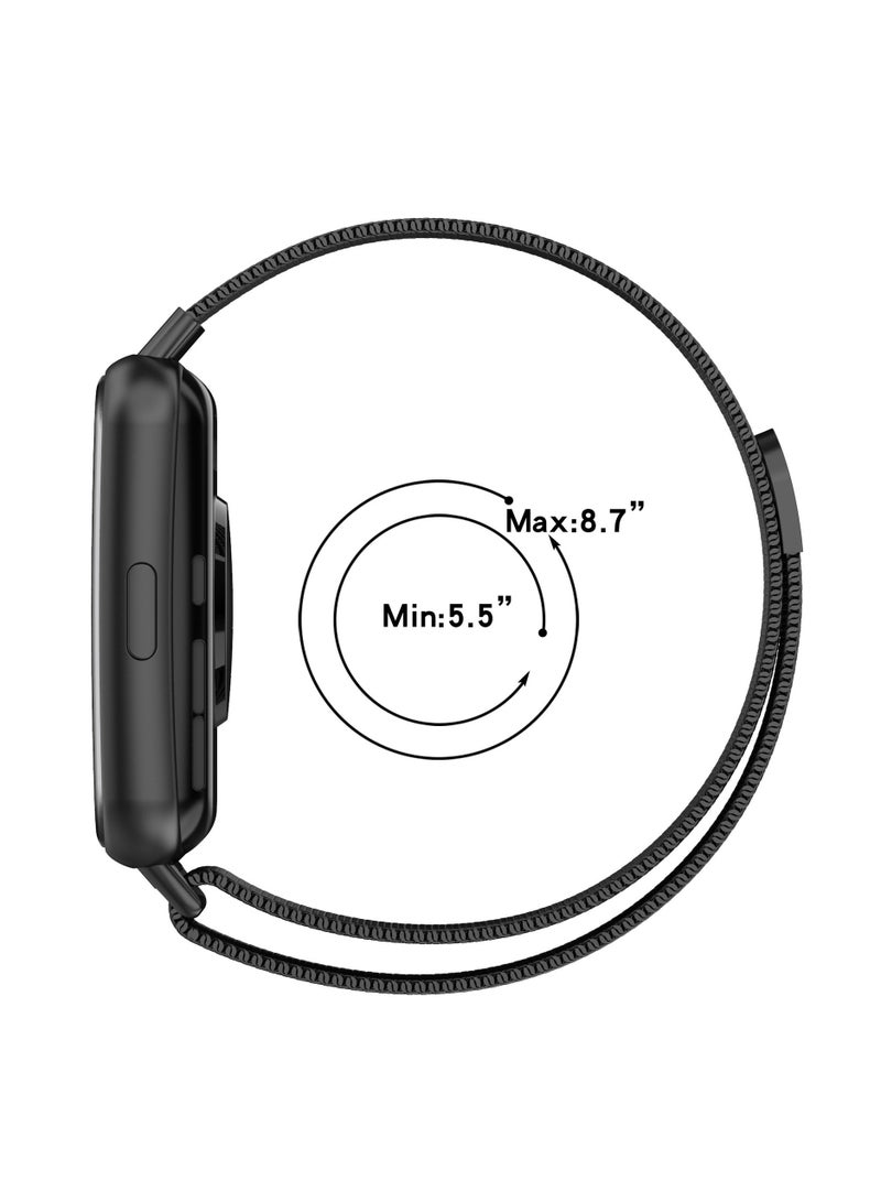 أحزمة متوافقة مع هواوي فيت 2 سوار ساعة مغناطيسي ستانلس ستيل للرجال والنساء روز الذهب - Image 5